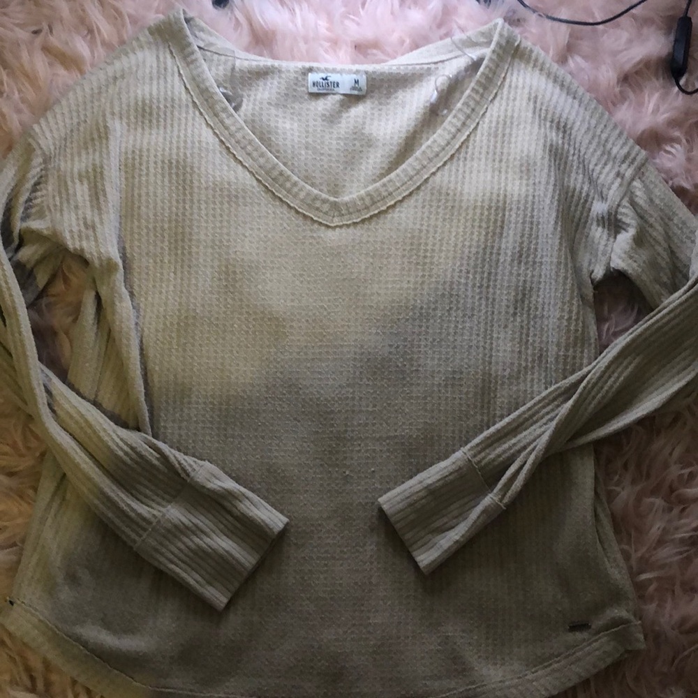 Tan, long sleeve shirt, size medium, could fit a size large